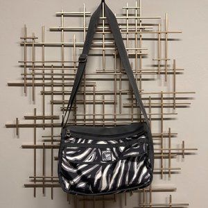 Brighton Vintage Nylon Zebra Crossbody Bag